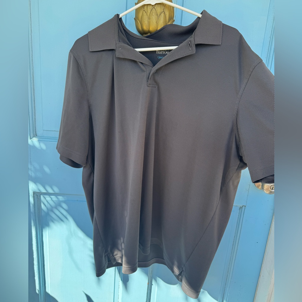 Croft & Barrow Men’s Polo Shirt Gray Charcoal Quick Dry Polyester Size Xl
